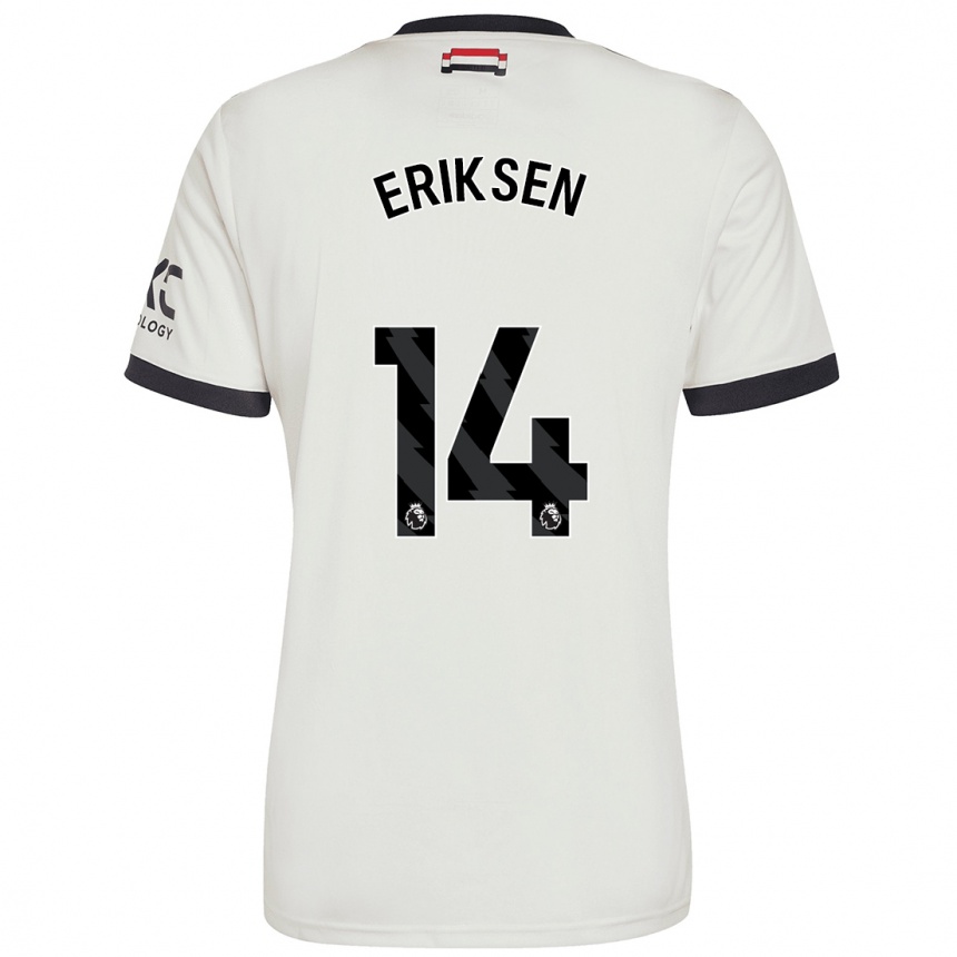 Gyermek Labdarúgás Christian Eriksen #14 Törtfehér Harmadik Számú Jersey 2024/25 Mez Póló Ing