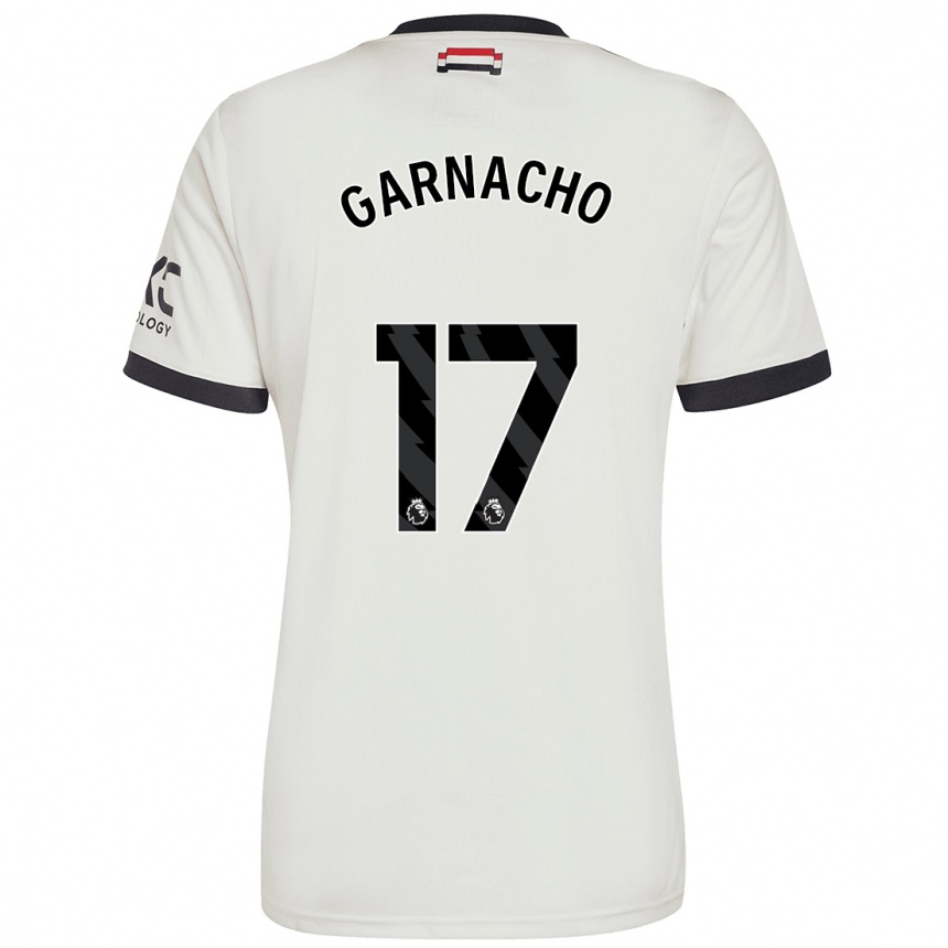 Gyermek Labdarúgás Alejandro Garnacho #17 Törtfehér Harmadik Számú Jersey 2024/25 Mez Póló Ing