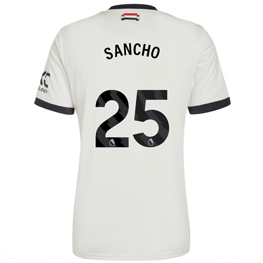 Gyermek Labdarúgás Jadon Sancho #25 Törtfehér Harmadik Számú Jersey 2024/25 Mez Póló Ing