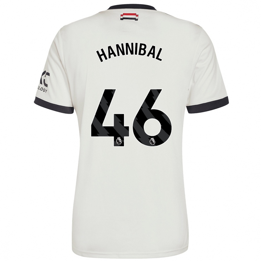 Gyermek Labdarúgás Hannibal Mejbri #46 Törtfehér Harmadik Számú Jersey 2024/25 Mez Póló Ing