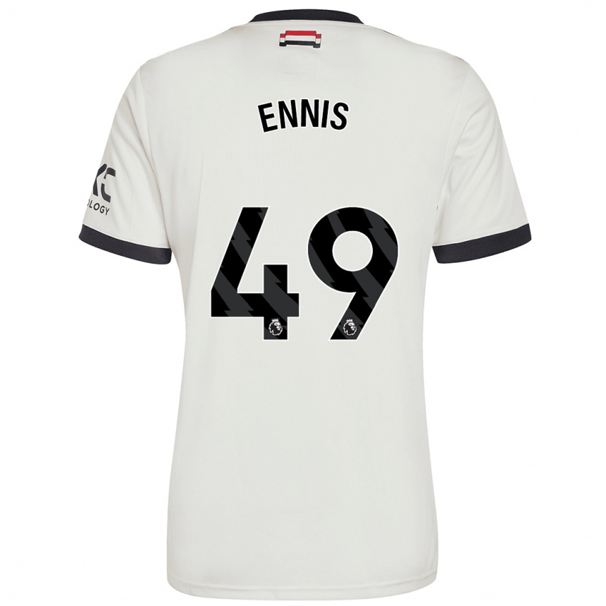 Gyermek Labdarúgás Ethan Ennis #49 Törtfehér Harmadik Számú Jersey 2024/25 Mez Póló Ing