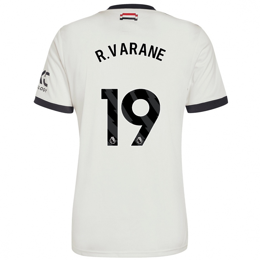 Gyermek Labdarúgás Raphael Varane #19 Törtfehér Harmadik Számú Jersey 2024/25 Mez Póló Ing