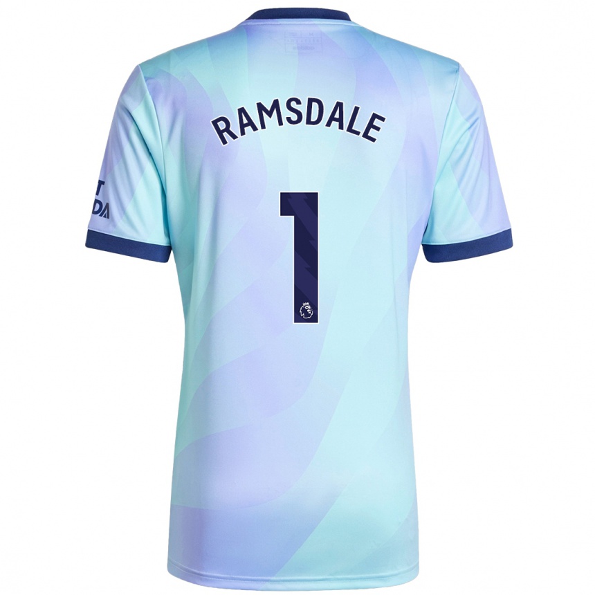 Gyermek Labdarúgás Aaron Ramsdale #1 Aqua Harmadik Számú Jersey 2024/25 Mez Póló Ing