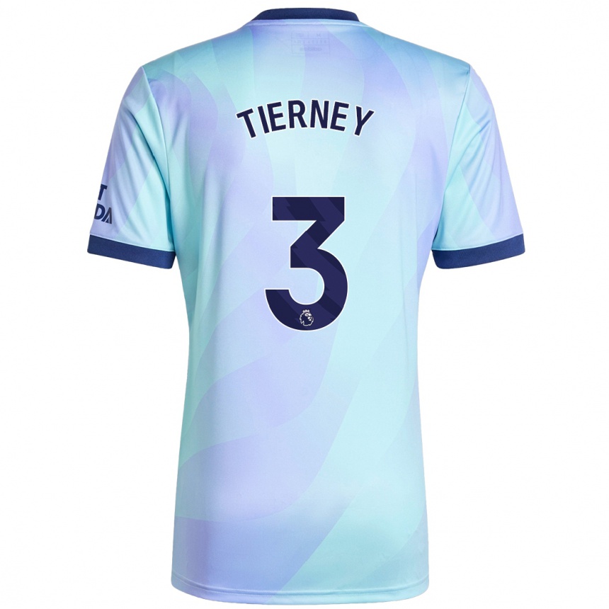 Gyermek Labdarúgás Kieran Tierney #3 Aqua Harmadik Számú Jersey 2024/25 Mez Póló Ing