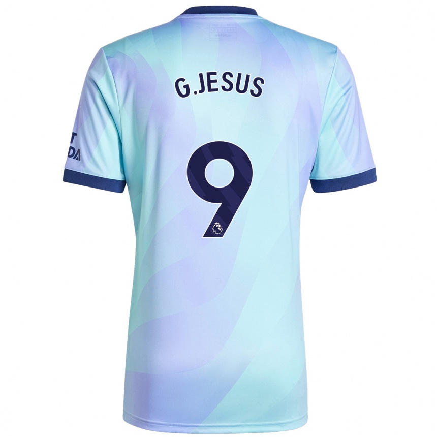 Gyermek Labdarúgás Gabriel Jesus #9 Aqua Harmadik Számú Jersey 2024/25 Mez Póló Ing