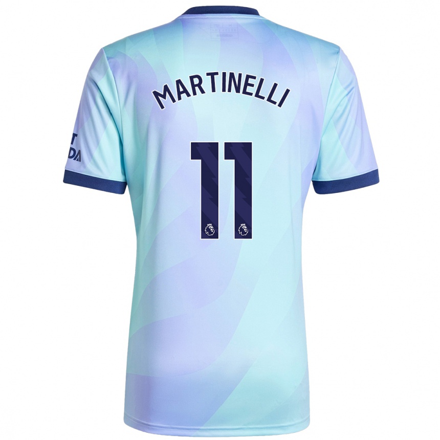 Gyermek Labdarúgás Gabriel Martinelli #11 Aqua Harmadik Számú Jersey 2024/25 Mez Póló Ing