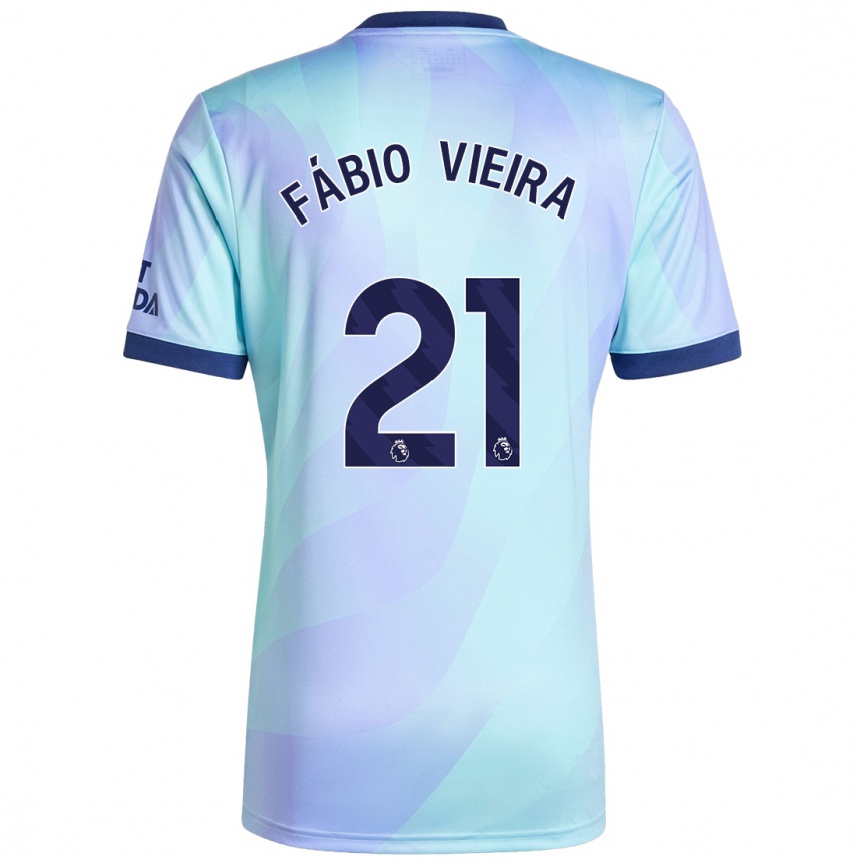 Gyermek Labdarúgás Fabio Vieira #21 Aqua Harmadik Számú Jersey 2024/25 Mez Póló Ing