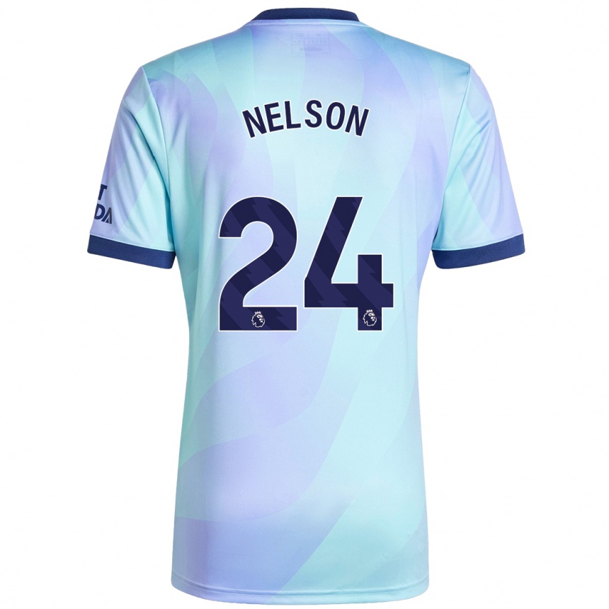 Gyermek Labdarúgás Reiss Nelson #24 Aqua Harmadik Számú Jersey 2024/25 Mez Póló Ing