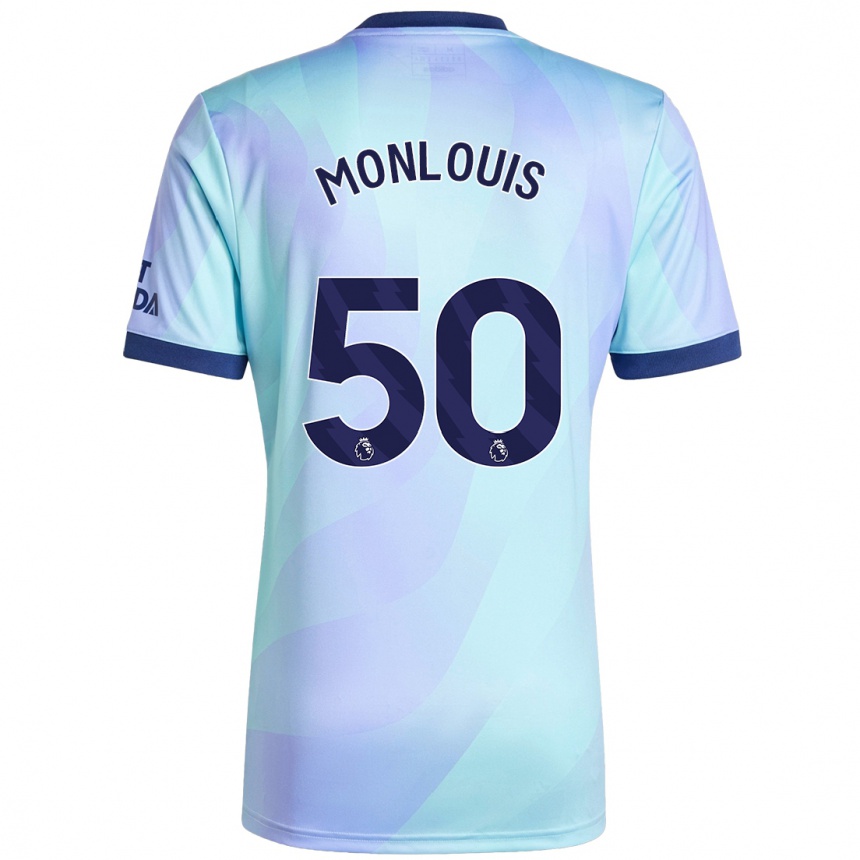 Gyermek Labdarúgás Zane Monlouis #50 Aqua Harmadik Számú Jersey 2024/25 Mez Póló Ing