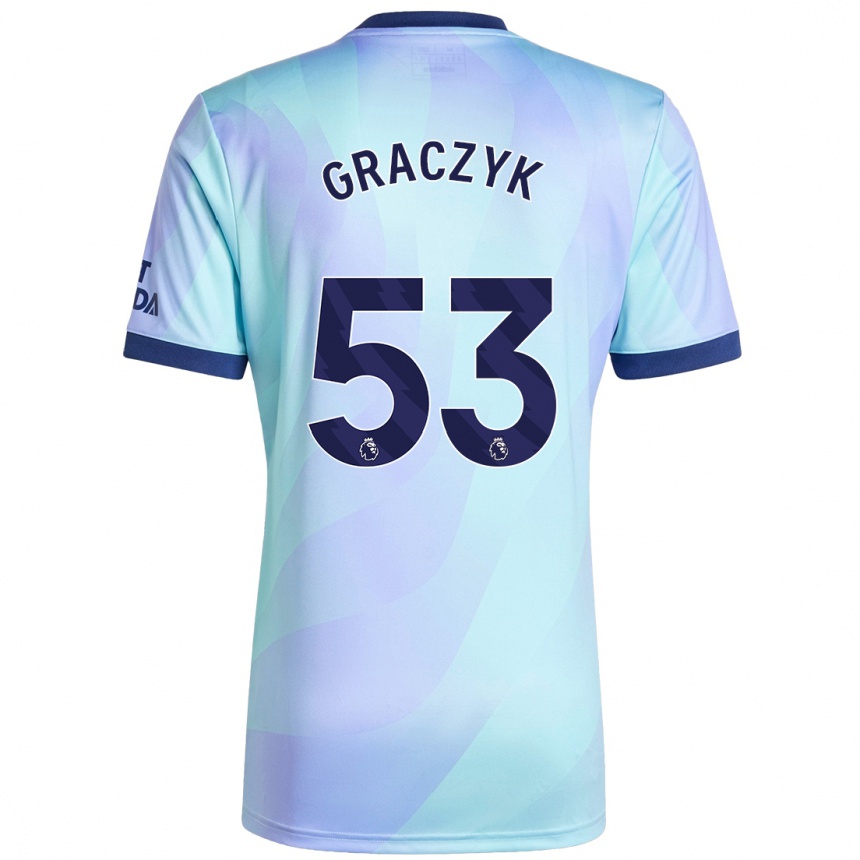 Gyermek Labdarúgás Hubert Graczyk #53 Aqua Harmadik Számú Jersey 2024/25 Mez Póló Ing