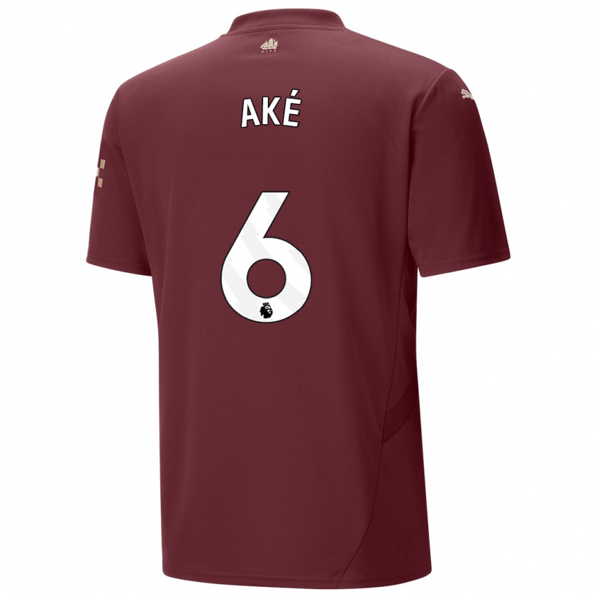 Gyermek Labdarúgás Nathan Ake #6 Gesztenyebarna Harmadik Számú Jersey 2024/25 Mez Póló Ing