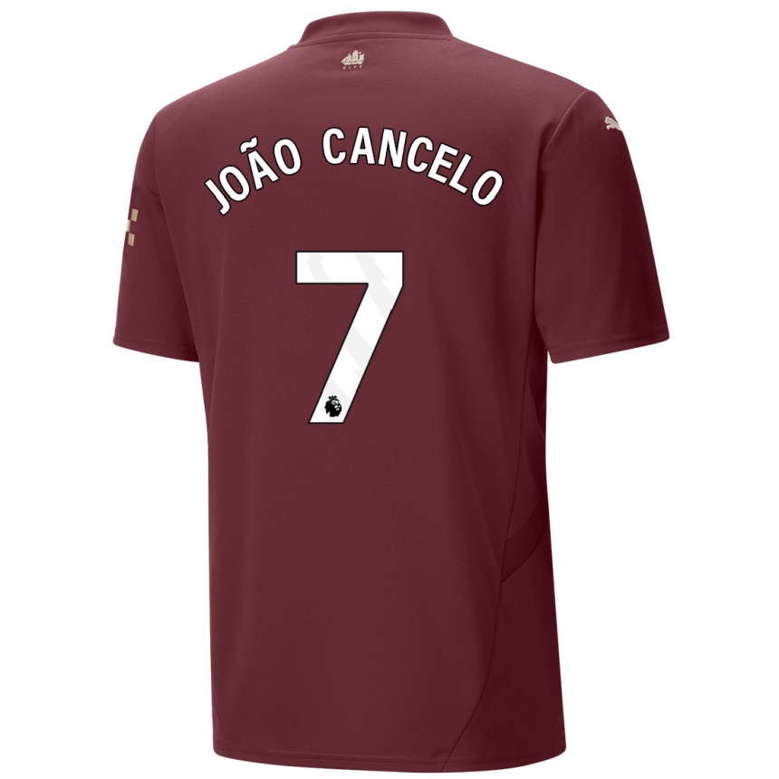 Gyermek Labdarúgás Joao Cancelo #7 Gesztenyebarna Harmadik Számú Jersey 2024/25 Mez Póló Ing