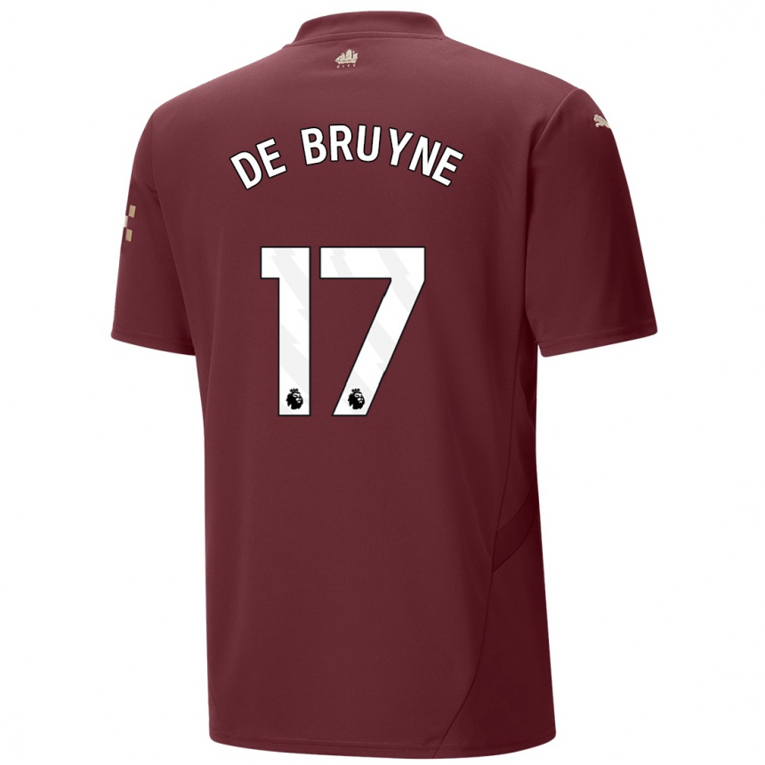 Gyermek Labdarúgás Kevin De Bruyne #17 Gesztenyebarna Harmadik Számú Jersey 2024/25 Mez Póló Ing