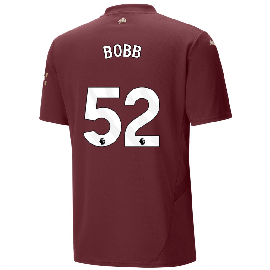 Gyermek Labdarúgás Oscar Bobb #52 Gesztenyebarna Harmadik Számú Jersey 2024/25 Mez Póló Ing