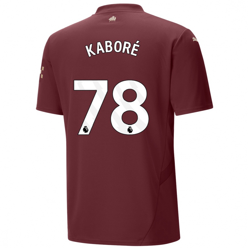 Gyermek Labdarúgás Issa Kabore #78 Gesztenyebarna Harmadik Számú Jersey 2024/25 Mez Póló Ing