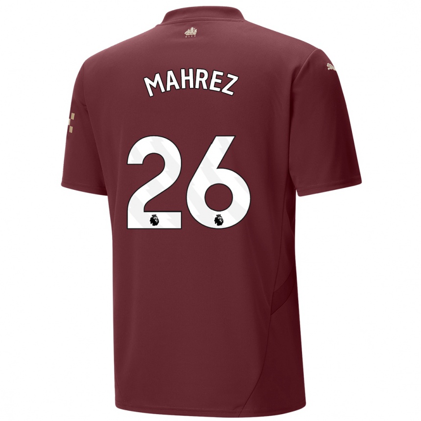 Gyermek Labdarúgás Riyad Mahrez #26 Gesztenyebarna Harmadik Számú Jersey 2024/25 Mez Póló Ing