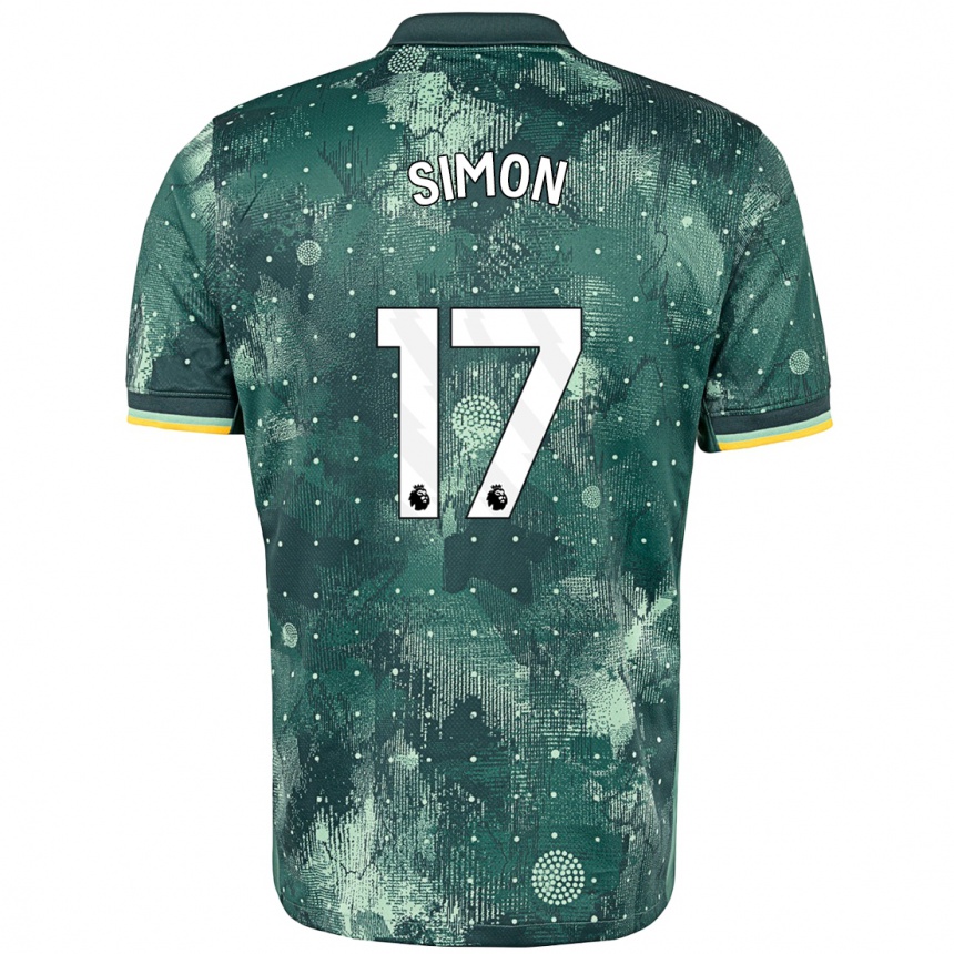 Gyermek Labdarúgás Kyah Simon #17 Menta Zöld Harmadik Számú Jersey 2024/25 Mez Póló Ing