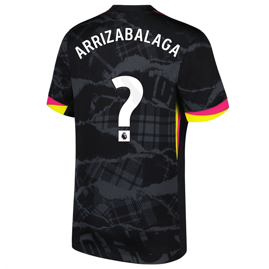 Gyermek Labdarúgás Kepa Arrizabalaga #0 Fekete Rózsaszín Harmadik Számú Jersey 2024/25 Mez Póló Ing