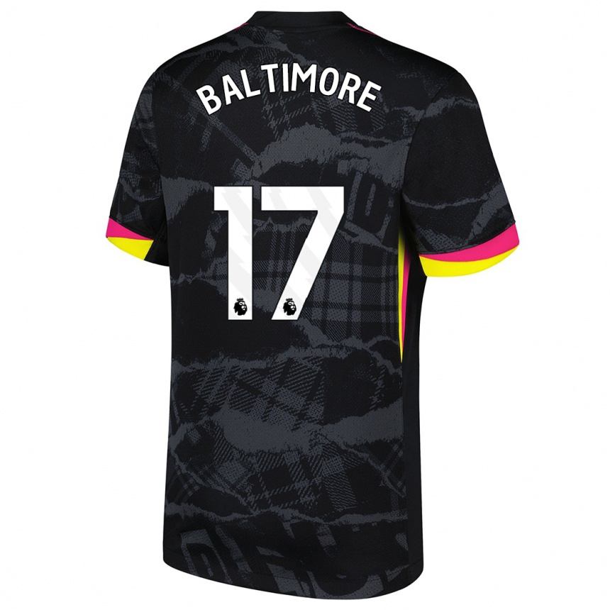 Gyermek Labdarúgás Sandy Baltimore #17 Fekete Rózsaszín Harmadik Számú Jersey 2024/25 Mez Póló Ing