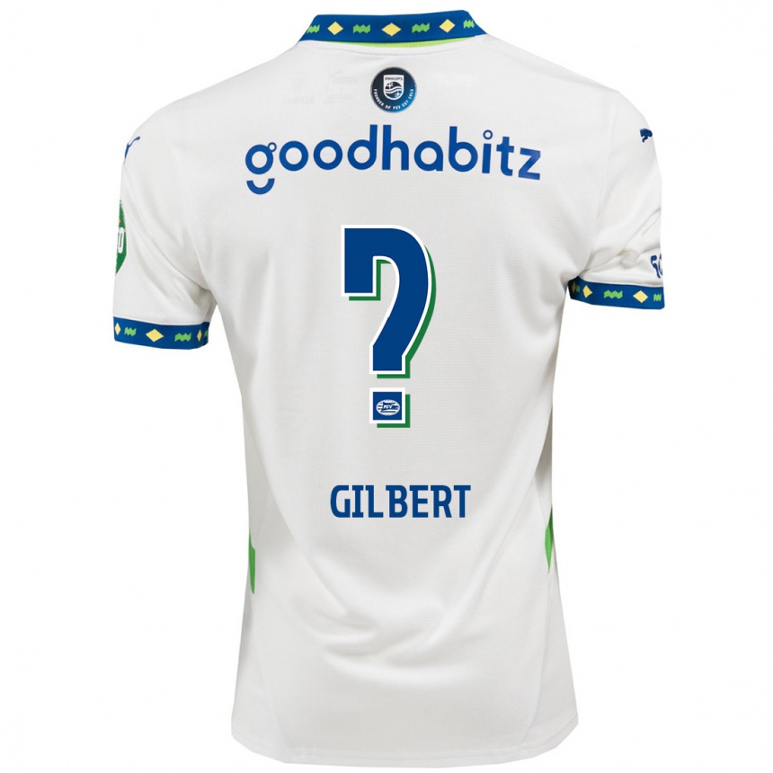 Gyermek Labdarúgás Dantaye Gilbert #0 Fehér Sötétkék Harmadik Számú Jersey 2024/25 Mez Póló Ing