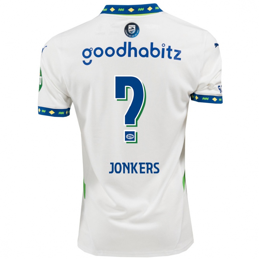 Gyermek Labdarúgás Brent Jonkers #0 Fehér Sötétkék Harmadik Számú Jersey 2024/25 Mez Póló Ing