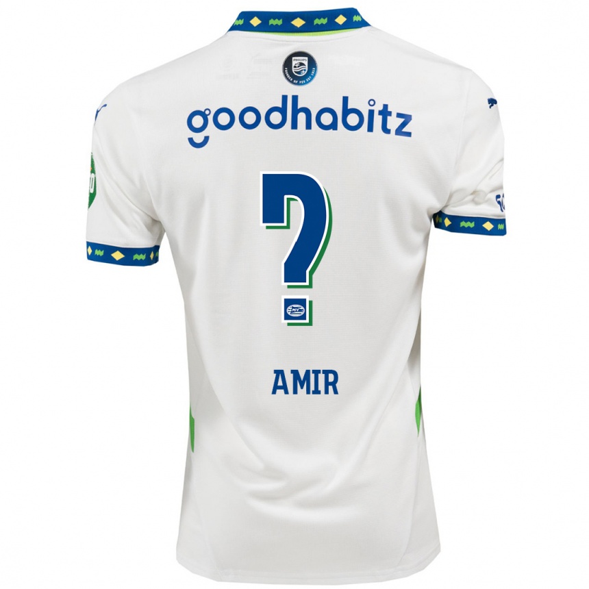 Gyermek Labdarúgás Amir Al-Anany #0 Fehér Sötétkék Harmadik Számú Jersey 2024/25 Mez Póló Ing