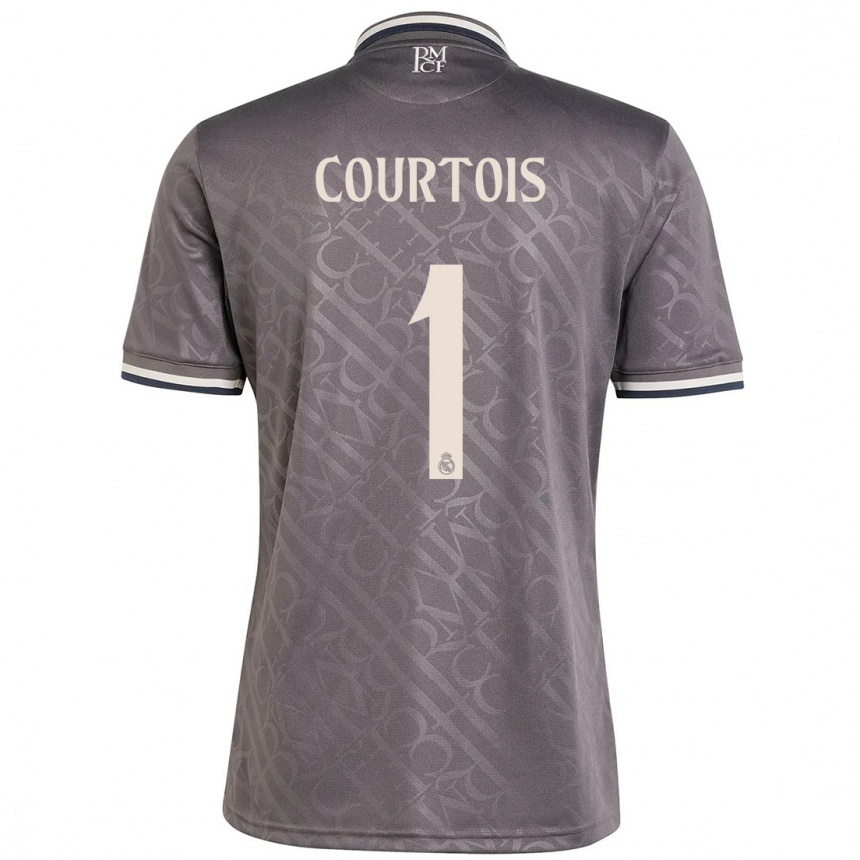 Gyermek Labdarúgás Thibaut Courtois #1 Faszén Harmadik Számú Jersey 2024/25 Mez Póló Ing