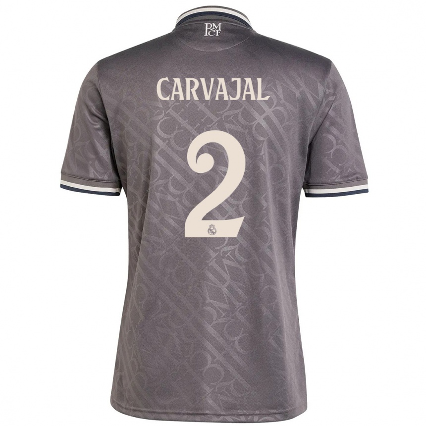 Gyermek Labdarúgás Daniel Carvajal #2 Faszén Harmadik Számú Jersey 2024/25 Mez Póló Ing