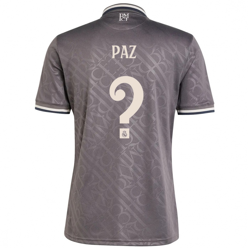 Gyermek Labdarúgás Nico Paz #0 Faszén Harmadik Számú Jersey 2024/25 Mez Póló Ing