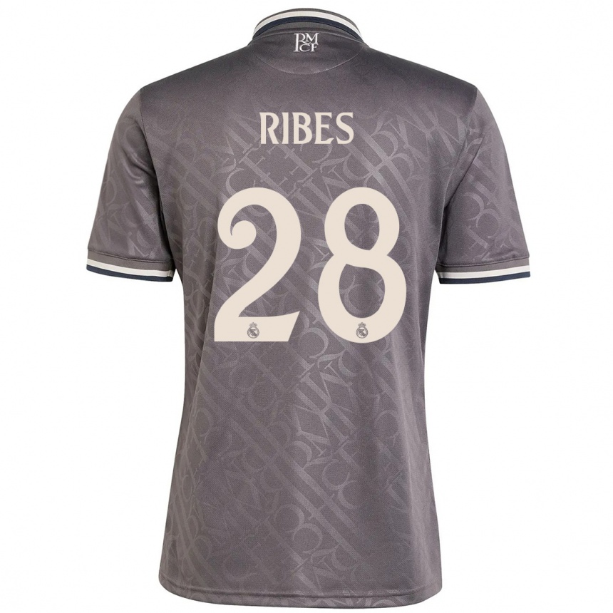 Gyermek Labdarúgás Kike Ribes #28 Faszén Harmadik Számú Jersey 2024/25 Mez Póló Ing