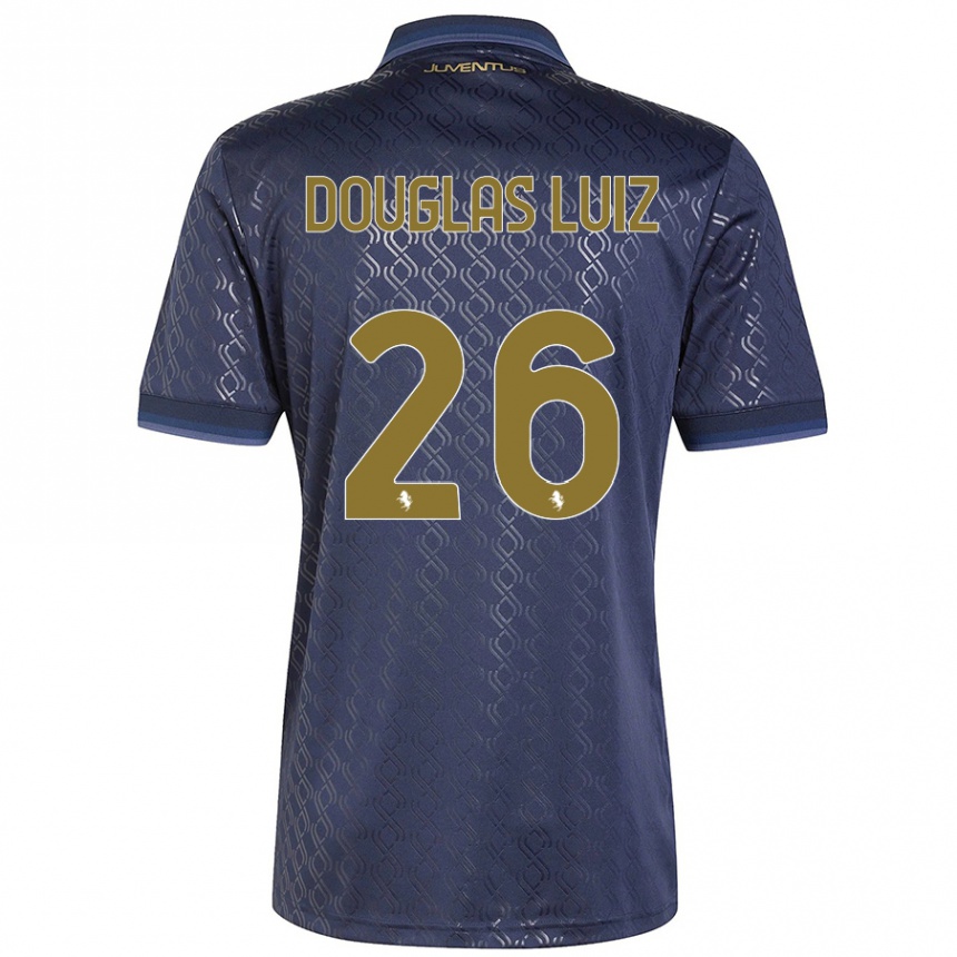 Gyermek Labdarúgás Douglas Luiz #26 Sötétkék Harmadik Számú Jersey 2024/25 Mez Póló Ing