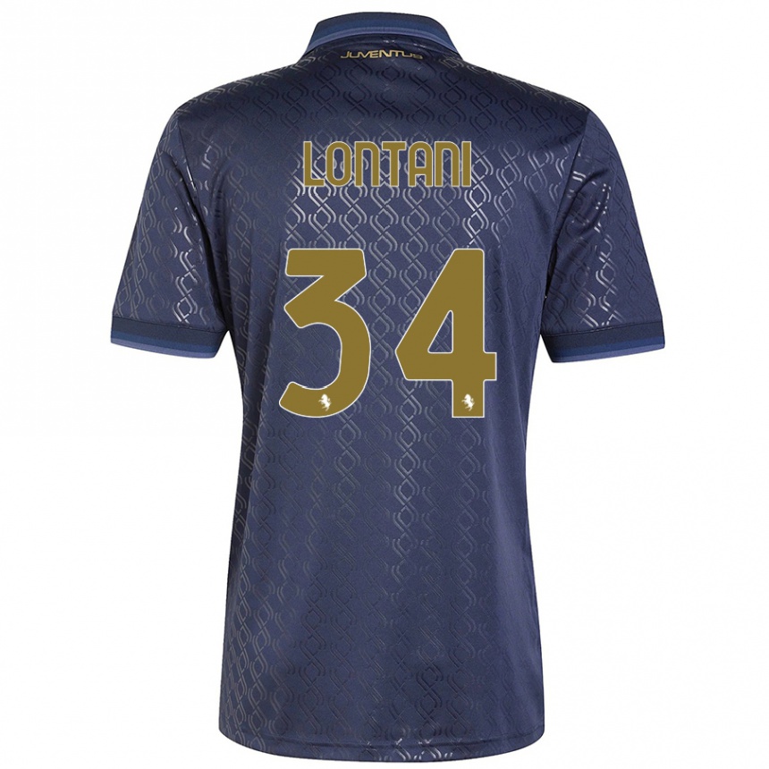 Gyermek Labdarúgás Matteo Lontani #34 Sötétkék Harmadik Számú Jersey 2024/25 Mez Póló Ing