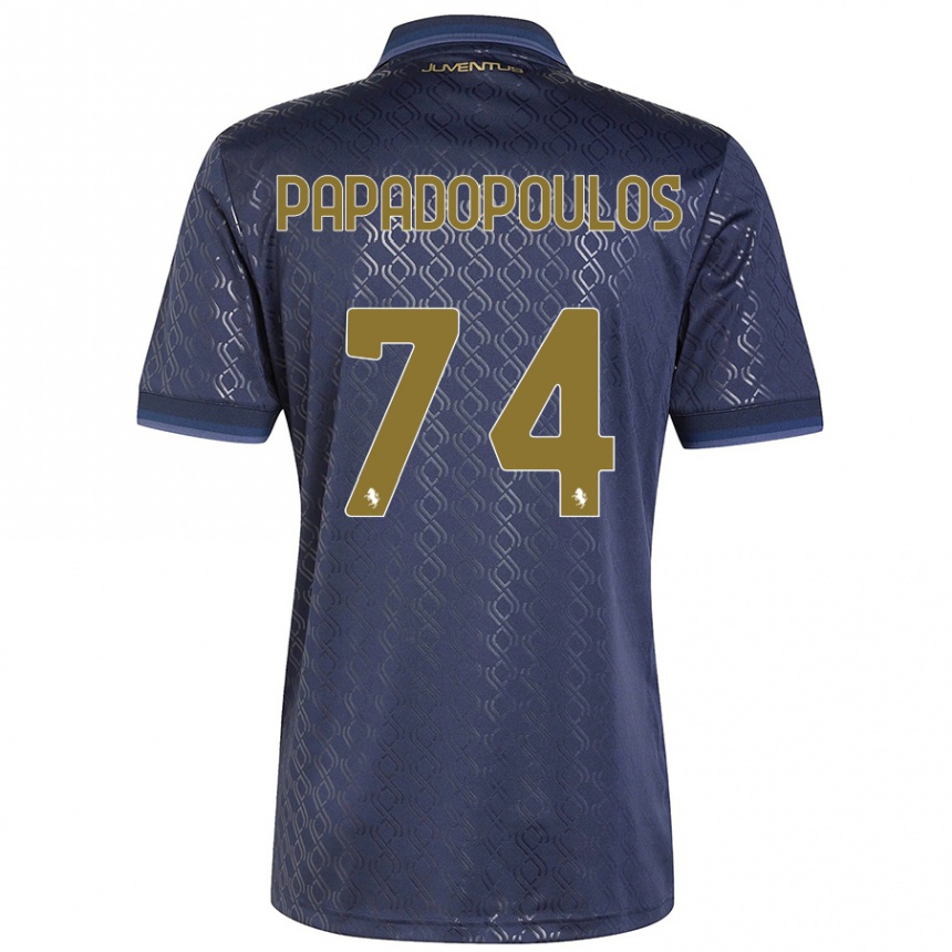 Gyermek Labdarúgás Christos Papadopoulos #74 Sötétkék Harmadik Számú Jersey 2024/25 Mez Póló Ing