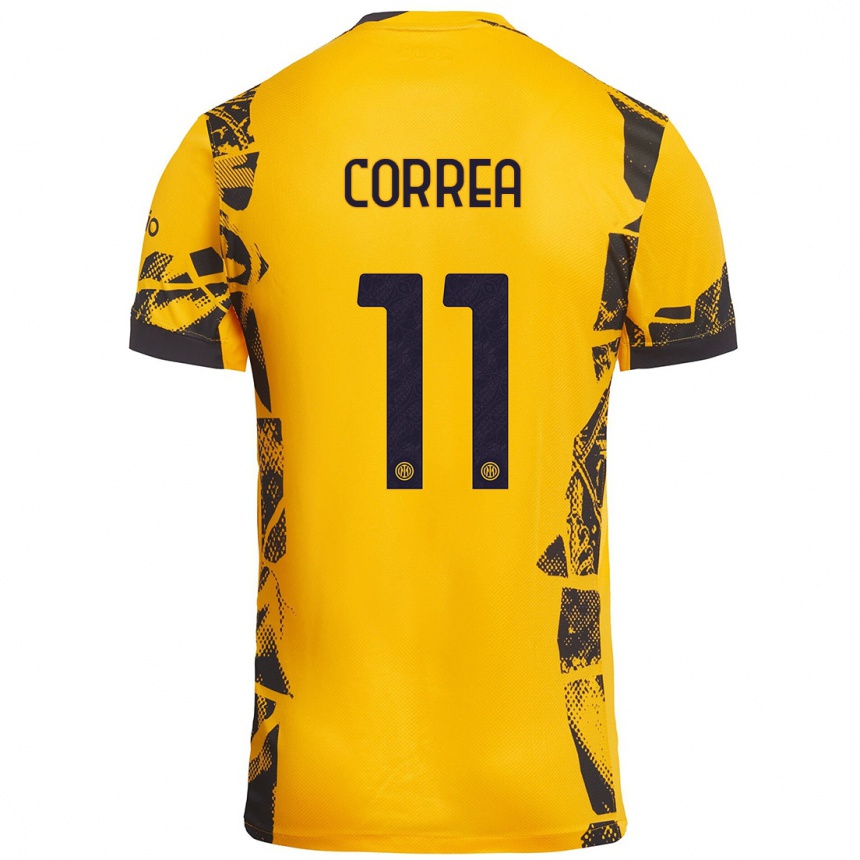 Gyermek Labdarúgás Joaquín Correa #11 Arany Fekete Harmadik Számú Jersey 2024/25 Mez Póló Ing