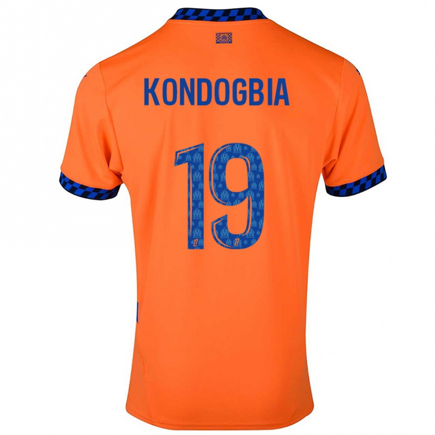 Gyermek Labdarúgás Geoffrey Kondogbia #19 Narancssárga Sötétkék Harmadik Számú Jersey 2024/25 Mez Póló Ing