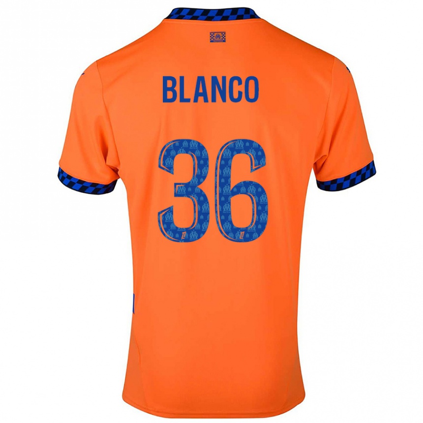 Gyermek Labdarúgás Ruben Blanco #36 Narancssárga Sötétkék Harmadik Számú Jersey 2024/25 Mez Póló Ing