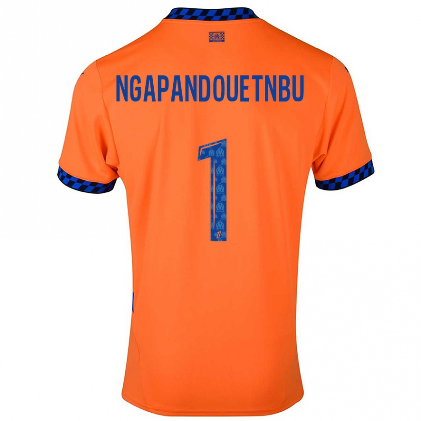 Gyermek Labdarúgás Simon Ngapandouetnbu #1 Narancssárga Sötétkék Harmadik Számú Jersey 2024/25 Mez Póló Ing