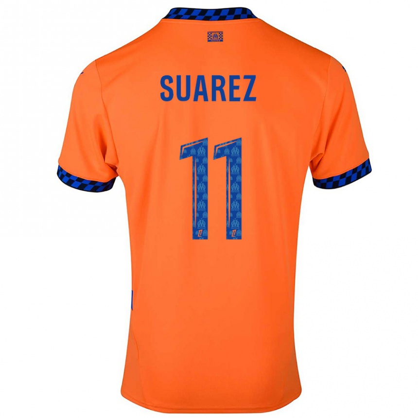 Gyermek Labdarúgás Luis Suarez #11 Narancssárga Sötétkék Harmadik Számú Jersey 2024/25 Mez Póló Ing