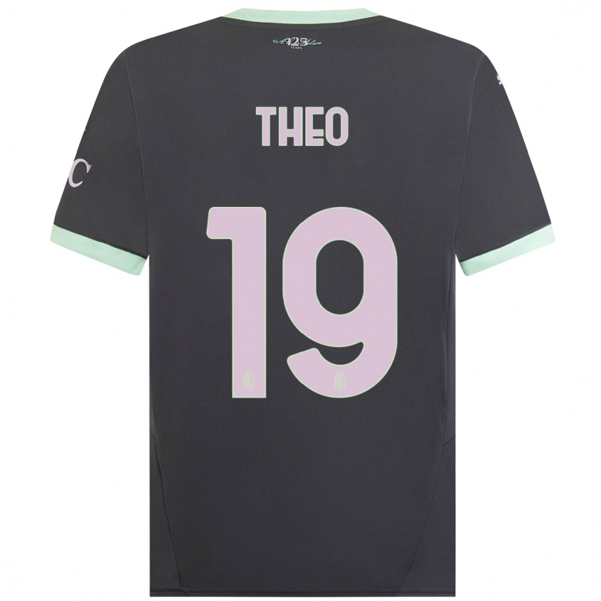 Gyermek Labdarúgás Theo Hernandez #19 Szürke Harmadik Számú Jersey 2024/25 Mez Póló Ing