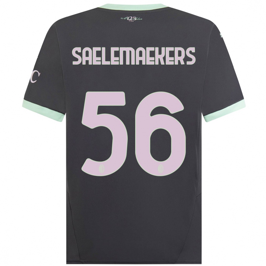 Gyermek Labdarúgás Alexis Saelemaekers #56 Szürke Harmadik Számú Jersey 2024/25 Mez Póló Ing