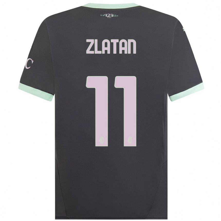 Gyermek Labdarúgás Zlatan Ibrahimovic #11 Szürke Harmadik Számú Jersey 2024/25 Mez Póló Ing