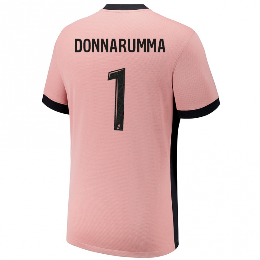 Gyermek Labdarúgás Gianluigi Donnarumma #1 Rozsda Rózsaszín Harmadik Számú Jersey 2024/25 Mez Póló Ing