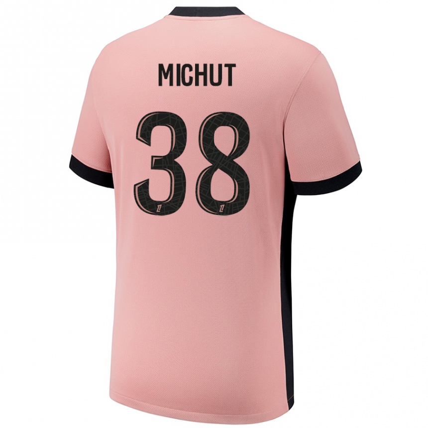 Gyermek Labdarúgás Edouard Michut #38 Rozsda Rózsaszín Harmadik Számú Jersey 2024/25 Mez Póló Ing