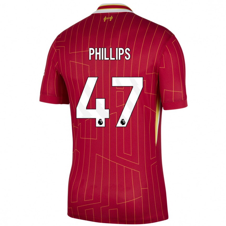 Férfi Labdarúgás Nathaniel Phillips #47 Piros Sárga Fehér Hazai Jersey 2024/25 Mez Póló Ing