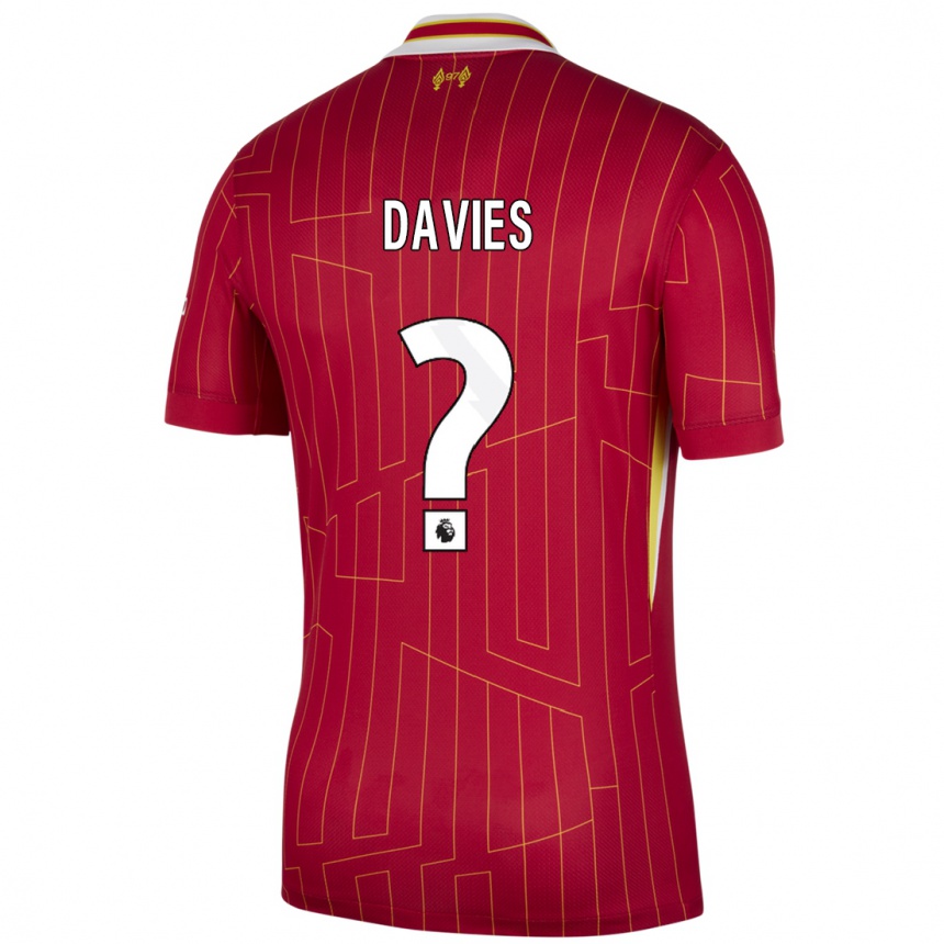 Férfi Labdarúgás Harvey Davies #0 Piros Sárga Fehér Hazai Jersey 2024/25 Mez Póló Ing