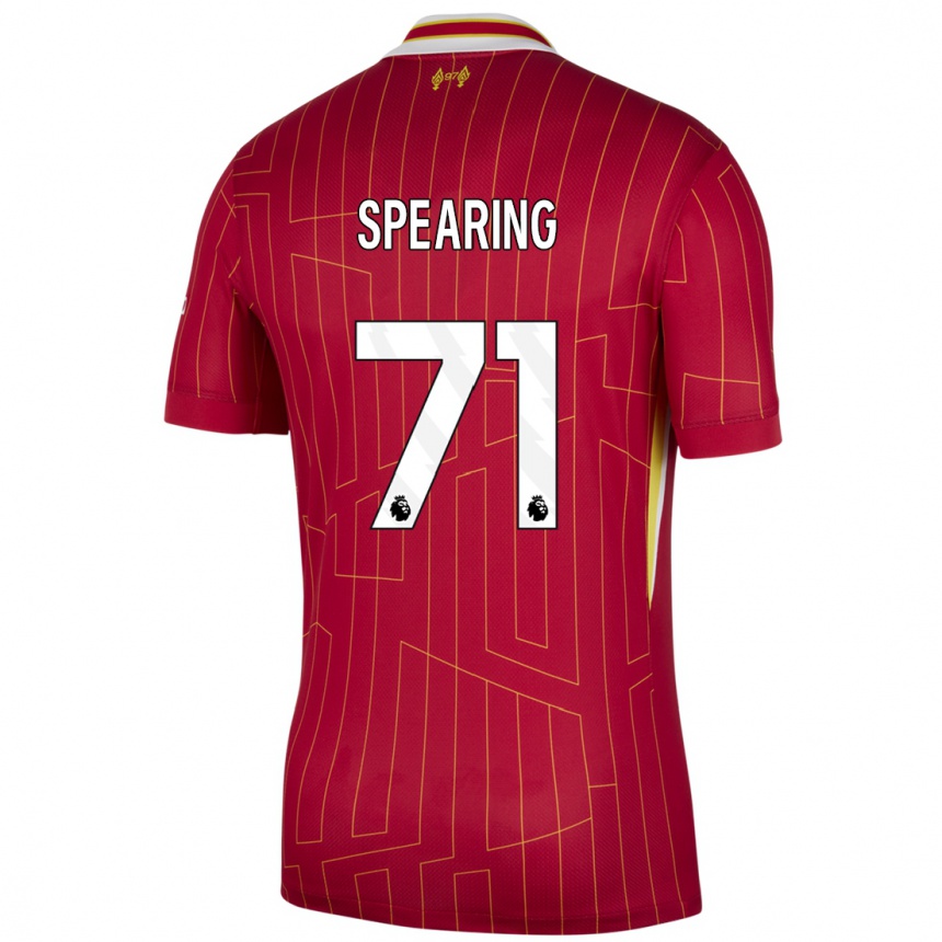 Férfi Labdarúgás Jay Spearing #71 Piros Sárga Fehér Hazai Jersey 2024/25 Mez Póló Ing