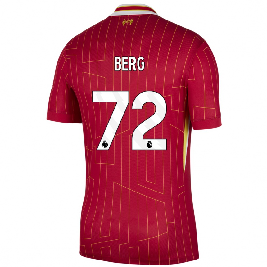 Férfi Labdarúgás Sepp Van Den Berg #72 Piros Sárga Fehér Hazai Jersey 2024/25 Mez Póló Ing