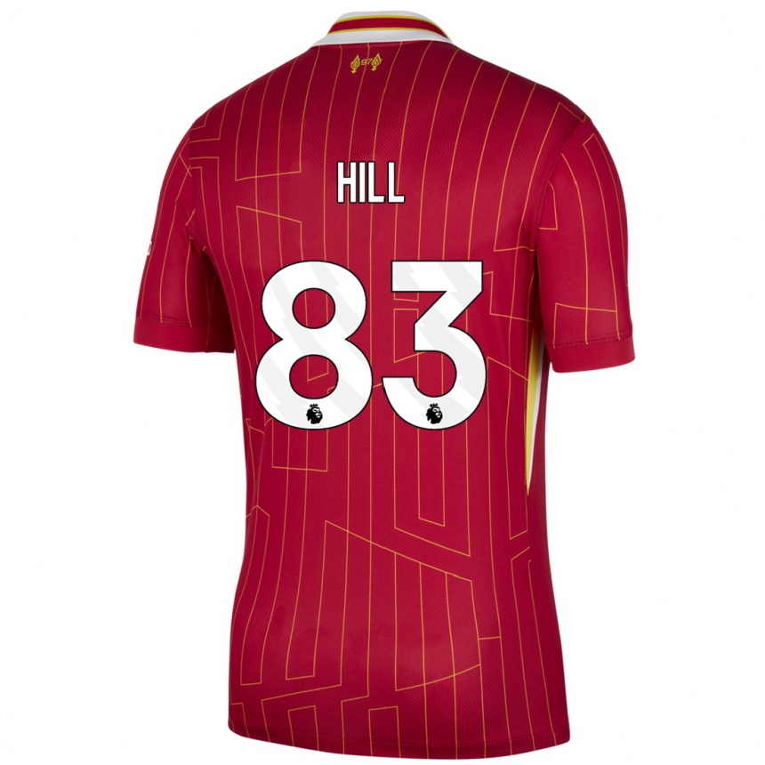 Férfi Labdarúgás Thomas Hill #83 Piros Sárga Fehér Hazai Jersey 2024/25 Mez Póló Ing