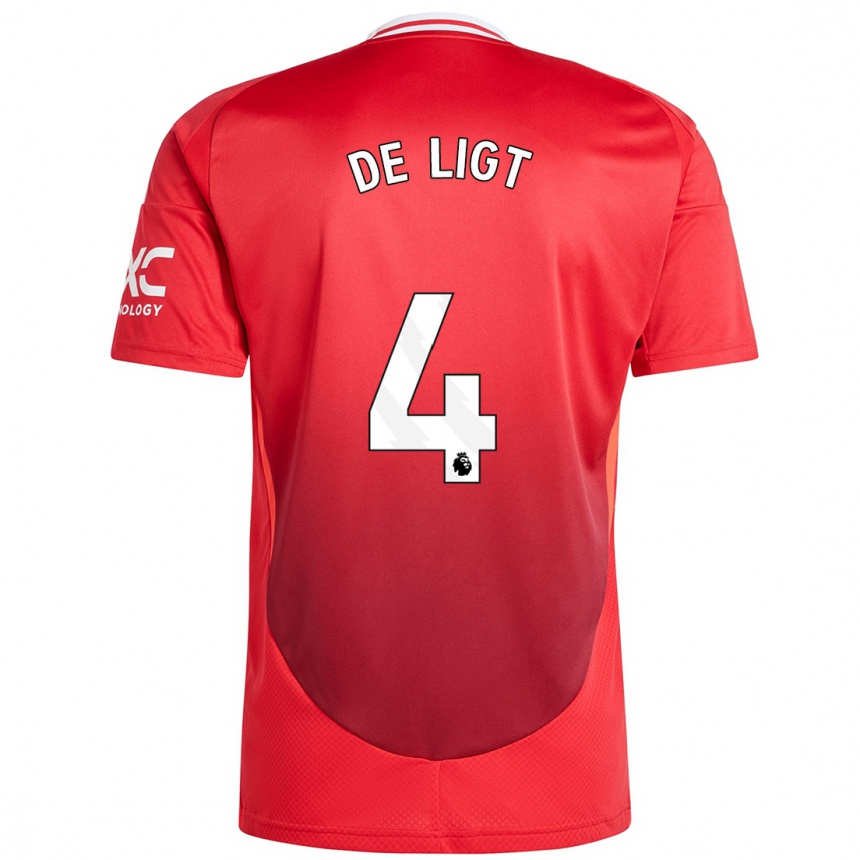 Férfi Labdarúgás Matthijs De Ligt #4 Élénkpiros Hazai Jersey 2024/25 Mez Póló Ing