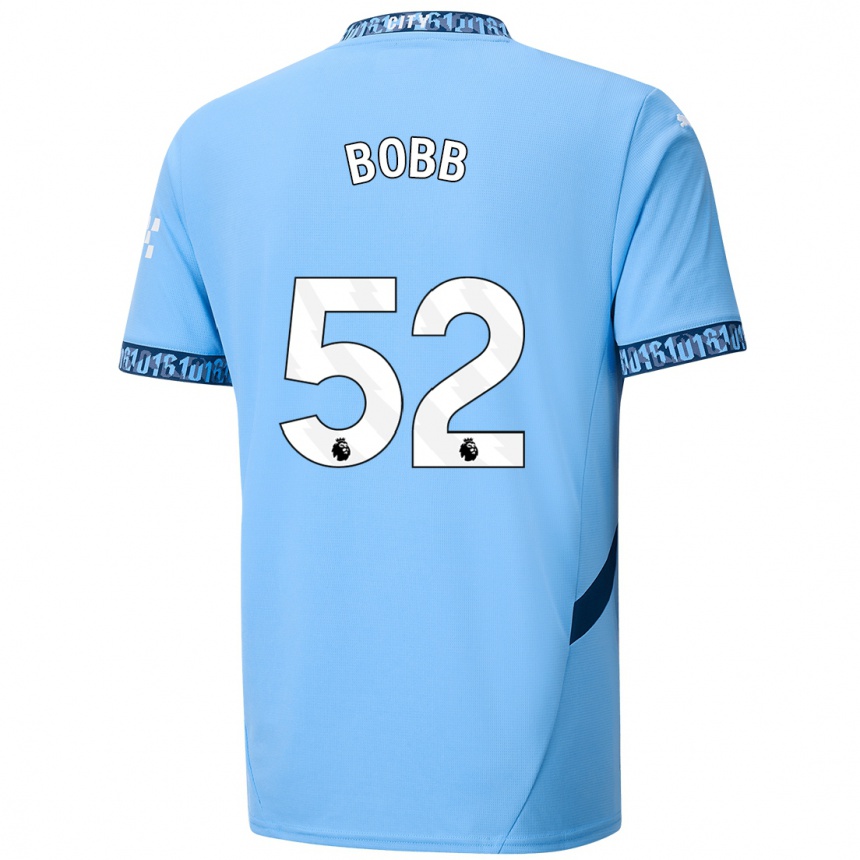 Férfi Labdarúgás Oscar Bobb #52 Sötétkék Hazai Jersey 2024/25 Mez Póló Ing